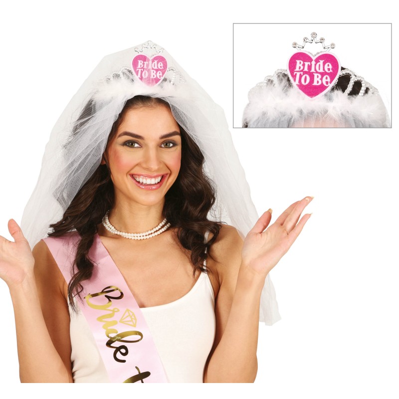 Velo de novia con diadema