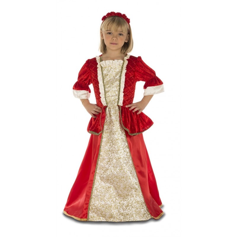 Comprar Disfraz Princesa Medieval con Capa roja 7-8 años Disfraz in